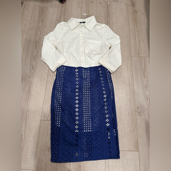 VENUS Dresses & Skirts - Venus Skirted Lace Dress with Button-Down Top